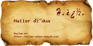 Haller Édua névjegykártya